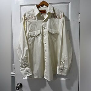 Cream Western Shirt with Embroidery